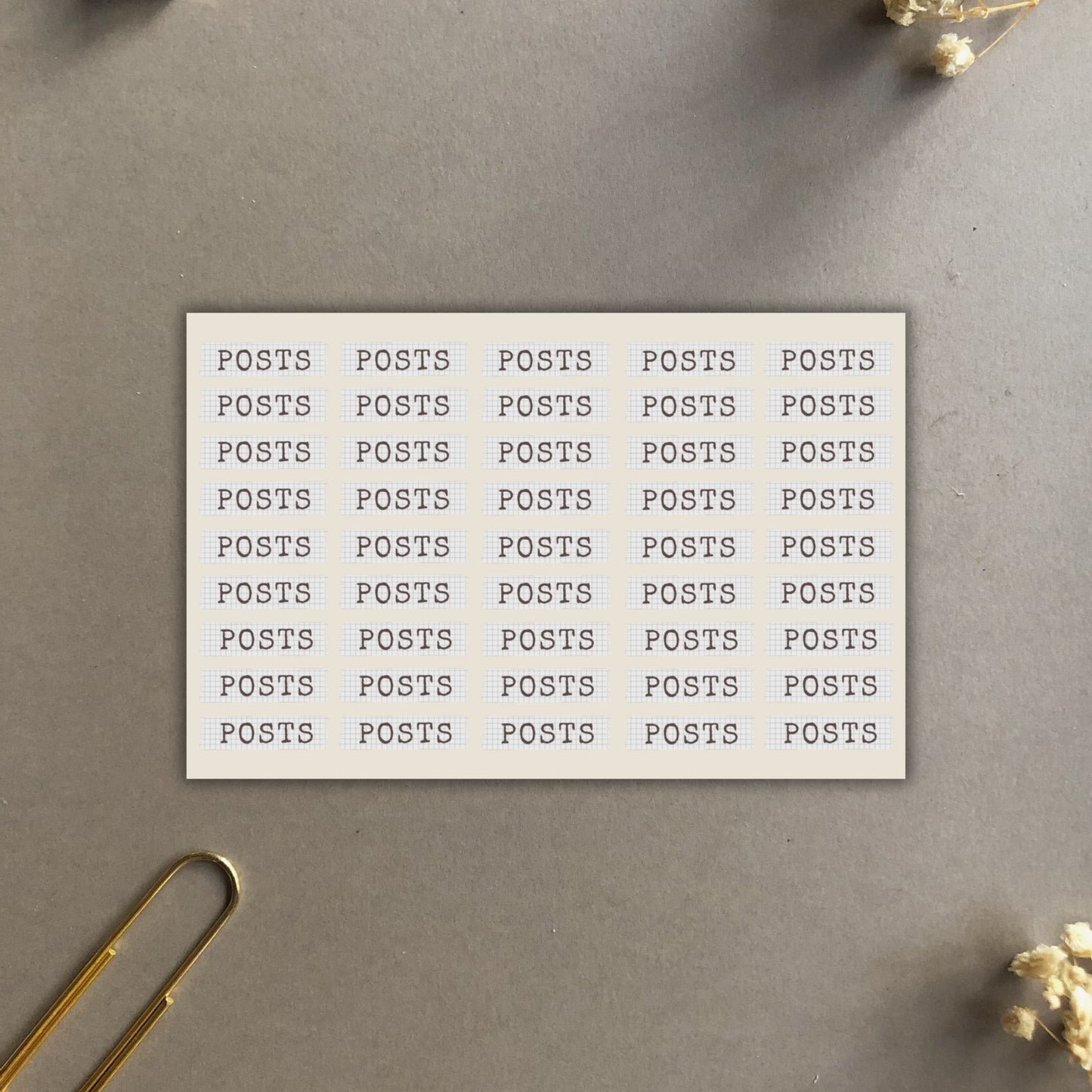 "Posts" Paper Scrap Style Sticker Sheet