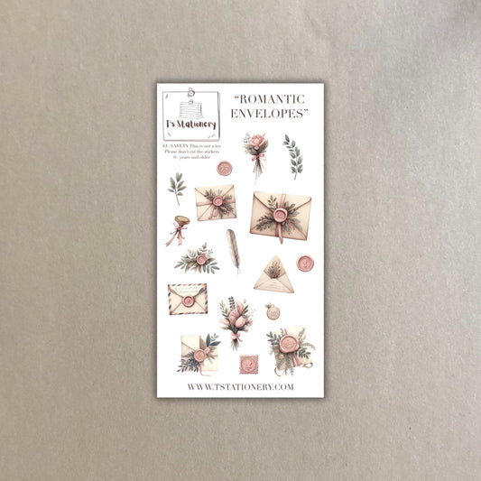 "Romantic Envelopes" Washi Sticker Sheet