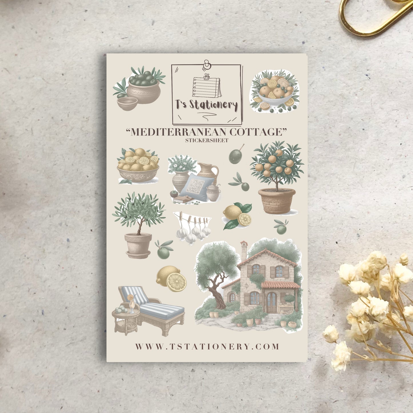 "Mediterranean Cottage" Sticker Sheet