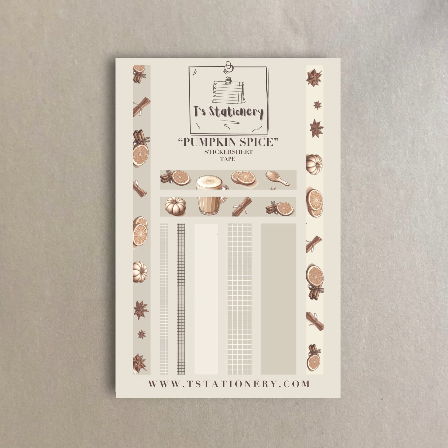 Gold Foil "Pumpkin Spice" Sticker Sheet Tape