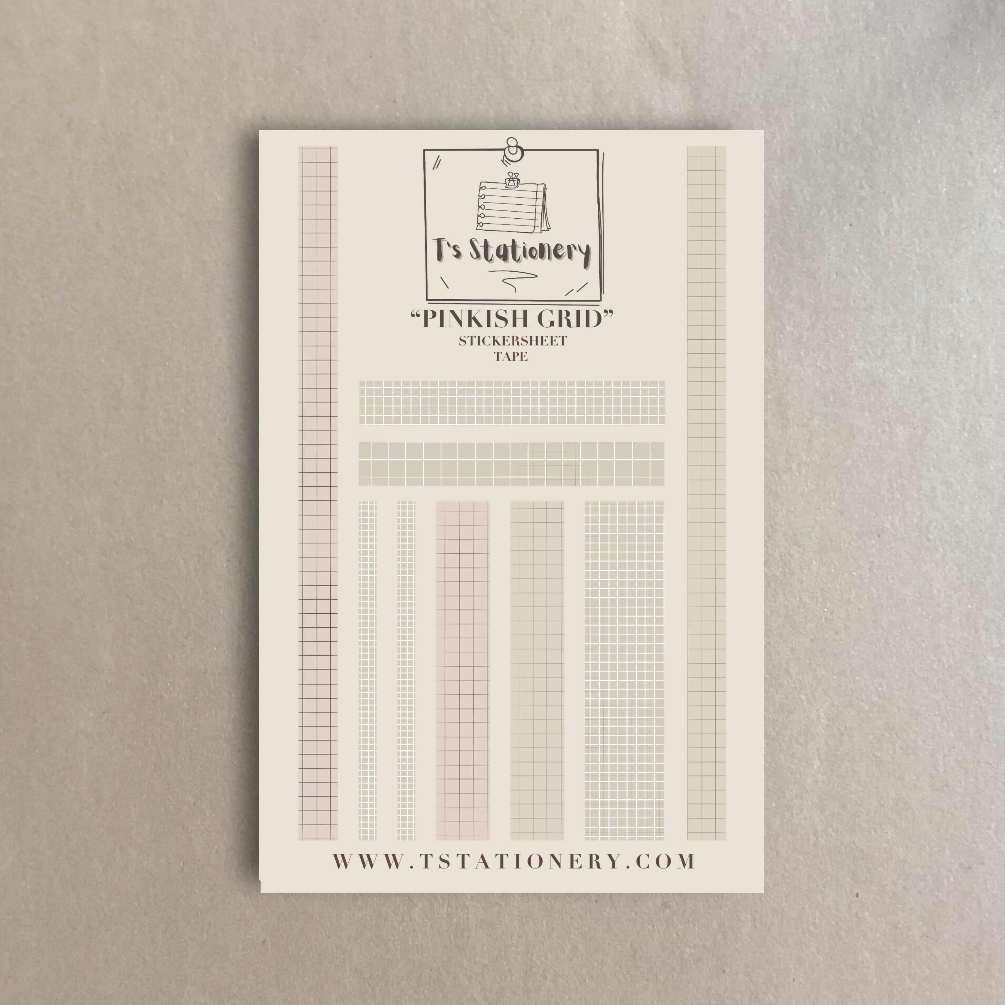 Pink Graph Paper Sticker
