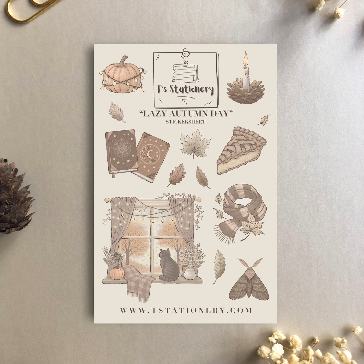 "Lazy Autumn Day"  Sticker Sheet