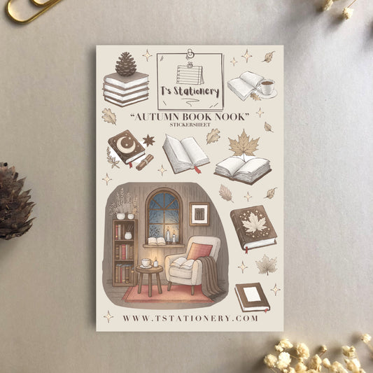 "Autumn Book Nook"  Sticker Sheet