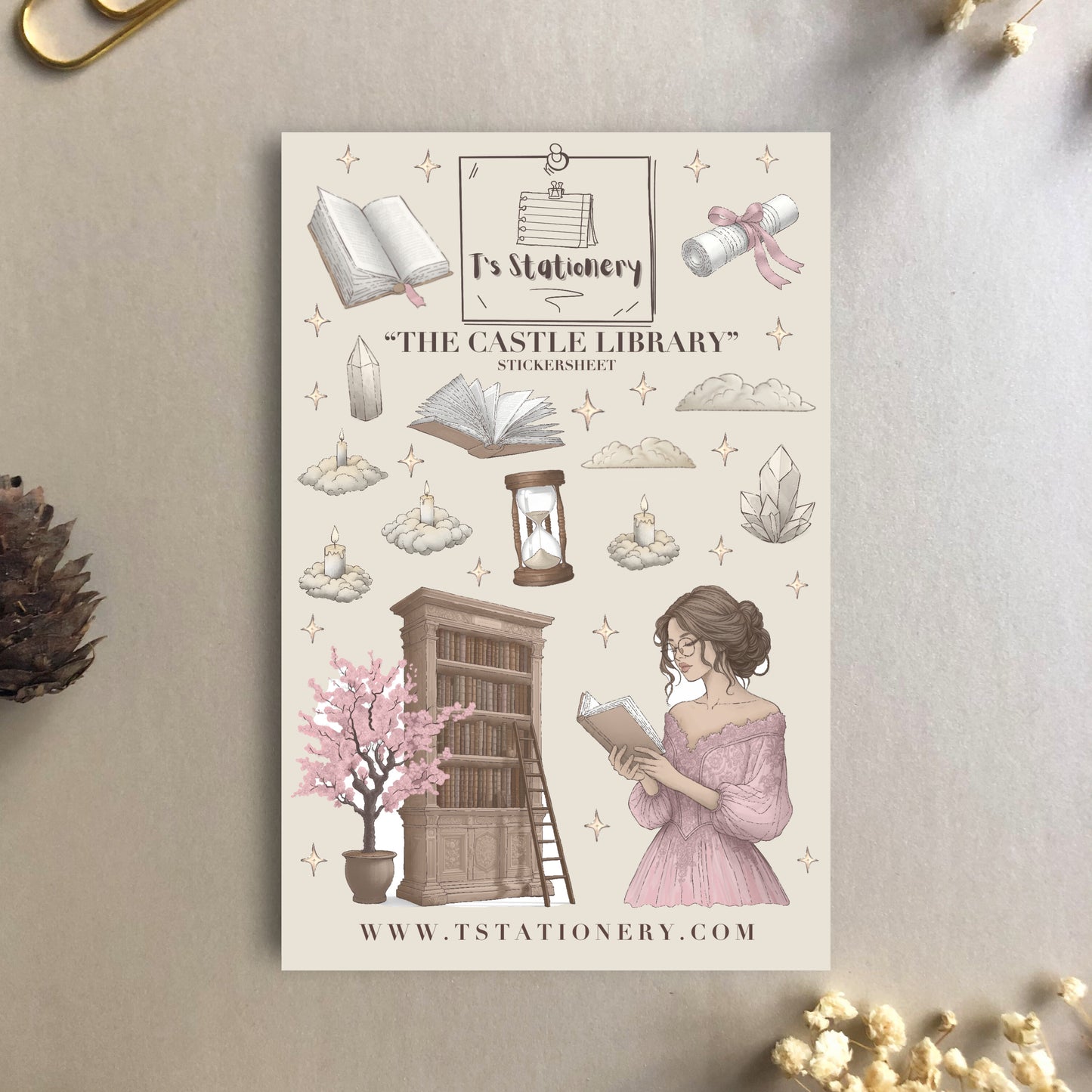 "The Castle Library"  Sticker Sheet
