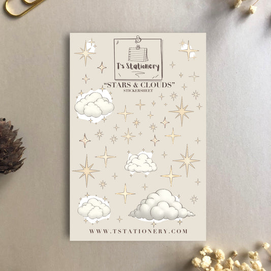 "Stars & Clouds"  Sticker Sheet
