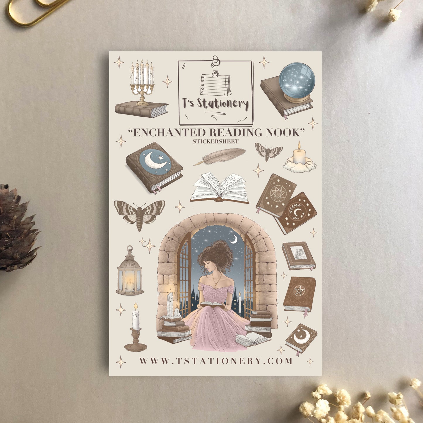 "Enchanted Reading Nook"  Sticker Sheet