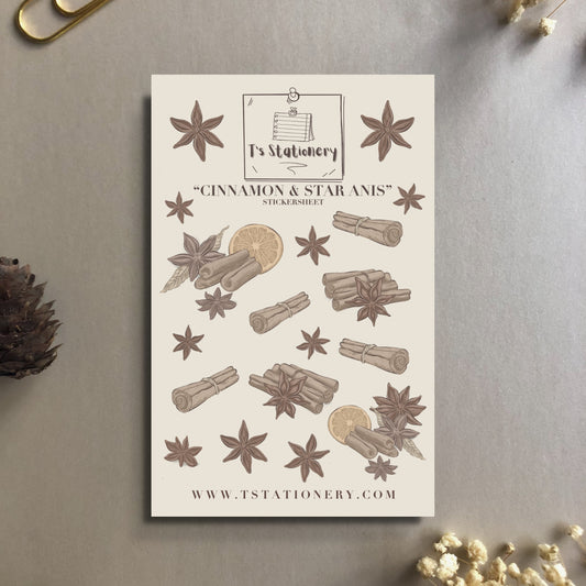 "Cinnamon & Star Anis"  Sticker Sheet