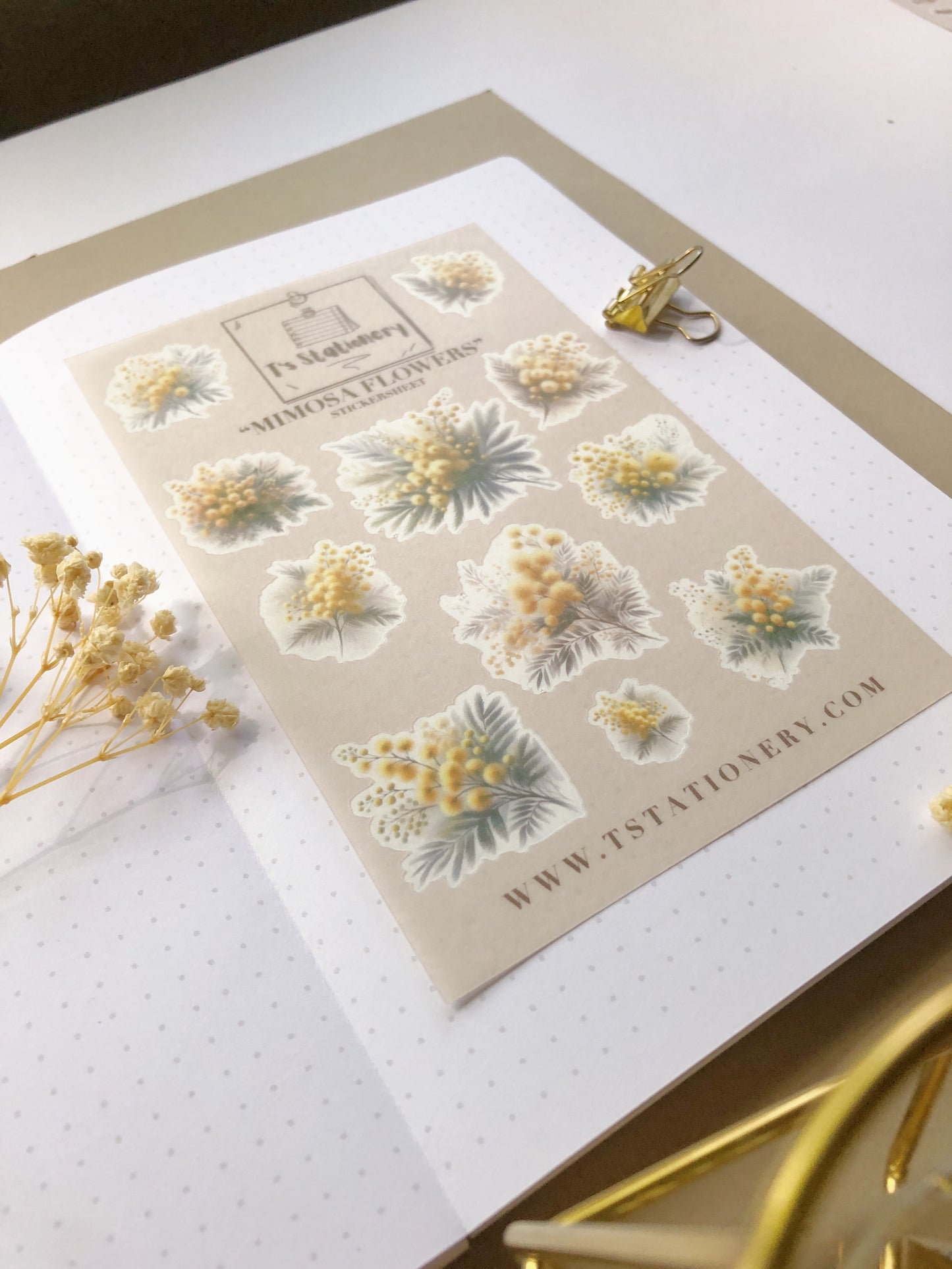 "Mimosa Flower" Sticker Sheet (WASHI)