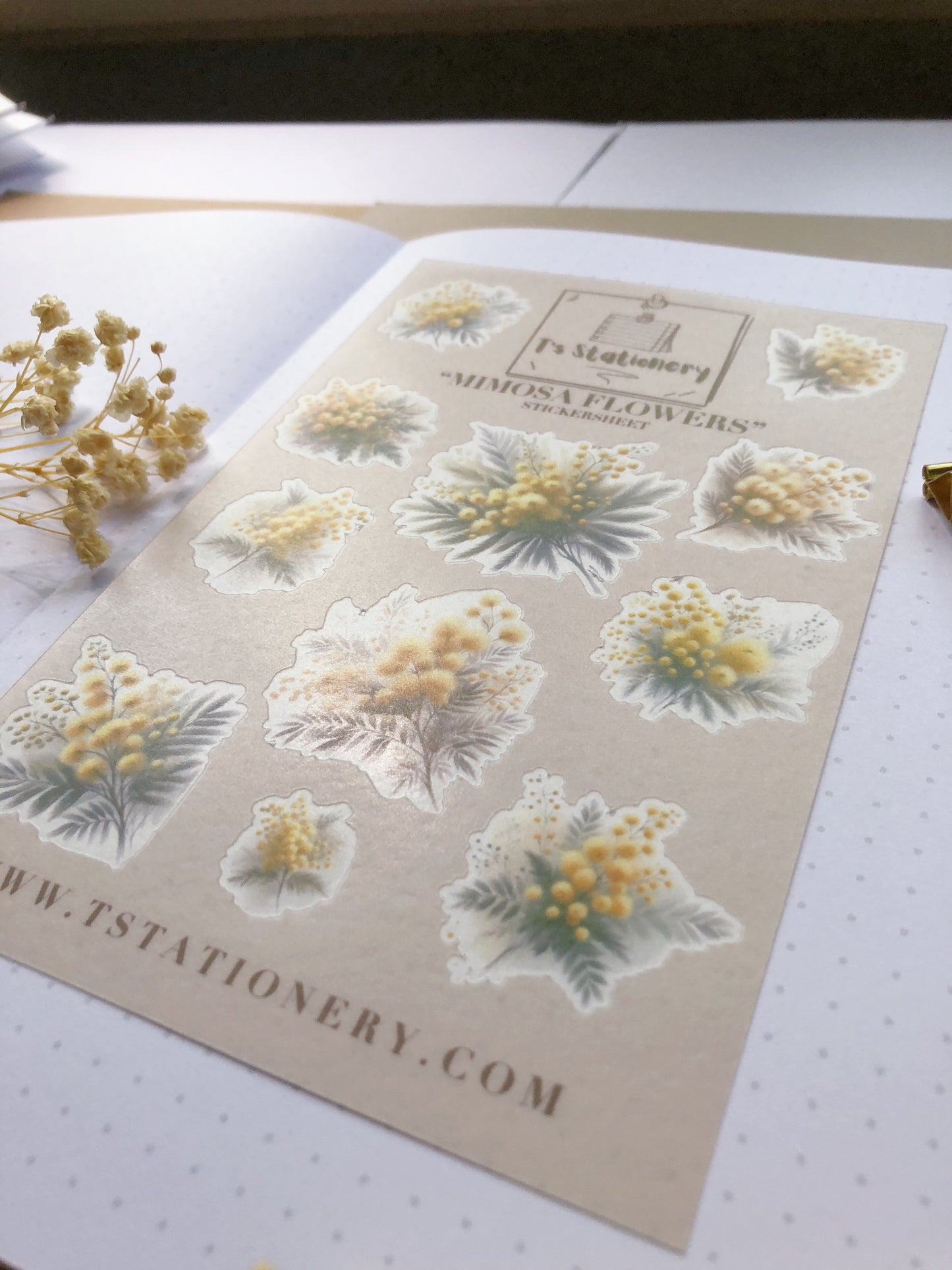 "Mimosa Flower" Sticker Sheet (WASHI)