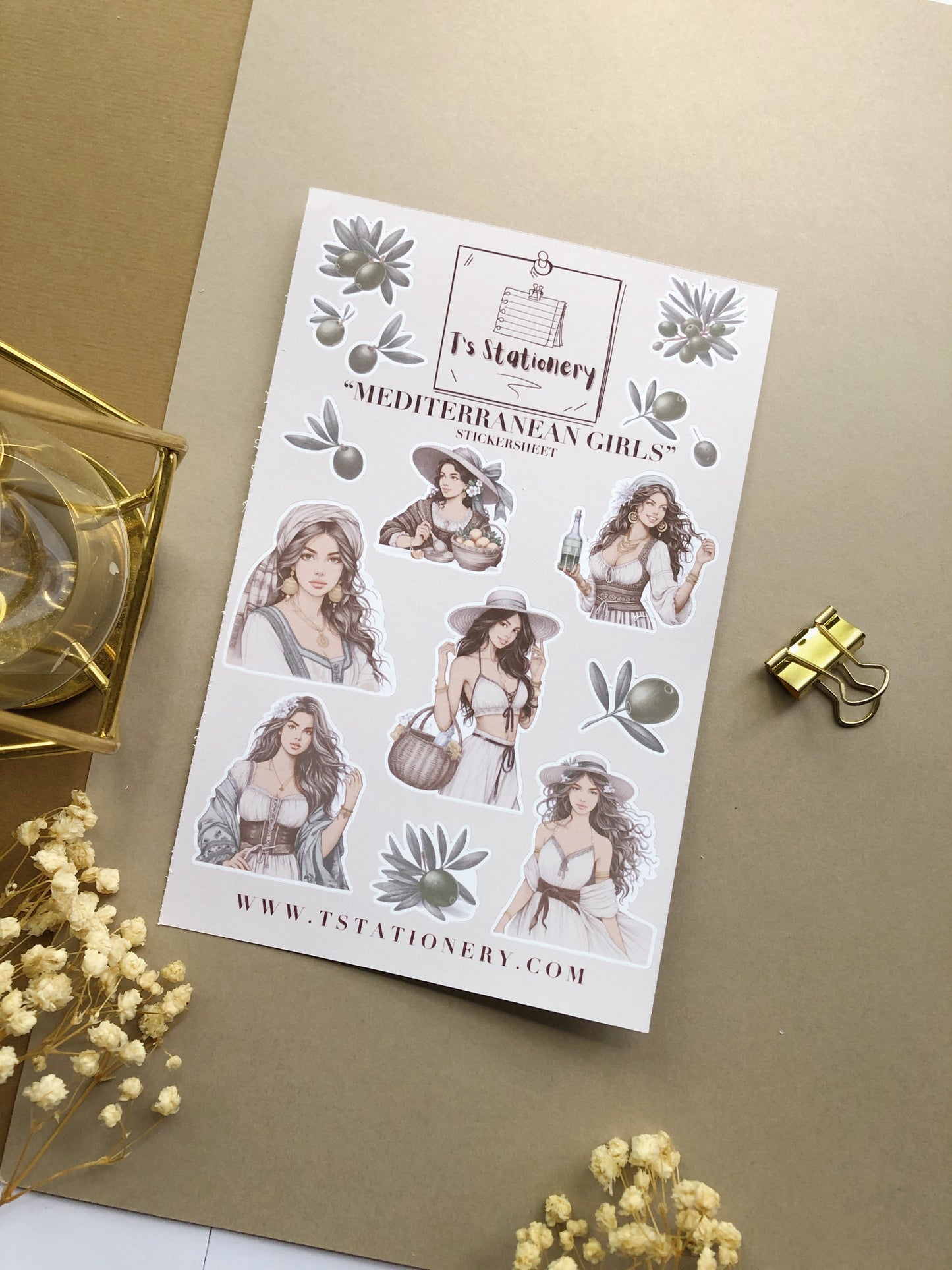 "Mediterranean Girls" Sticker Sheet