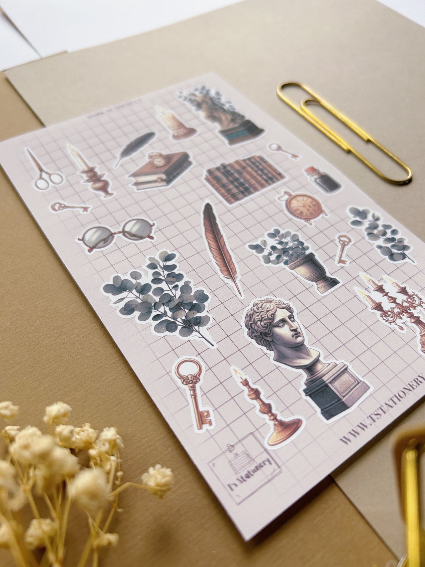 "Dark Academia 2"  Sticker Sheet