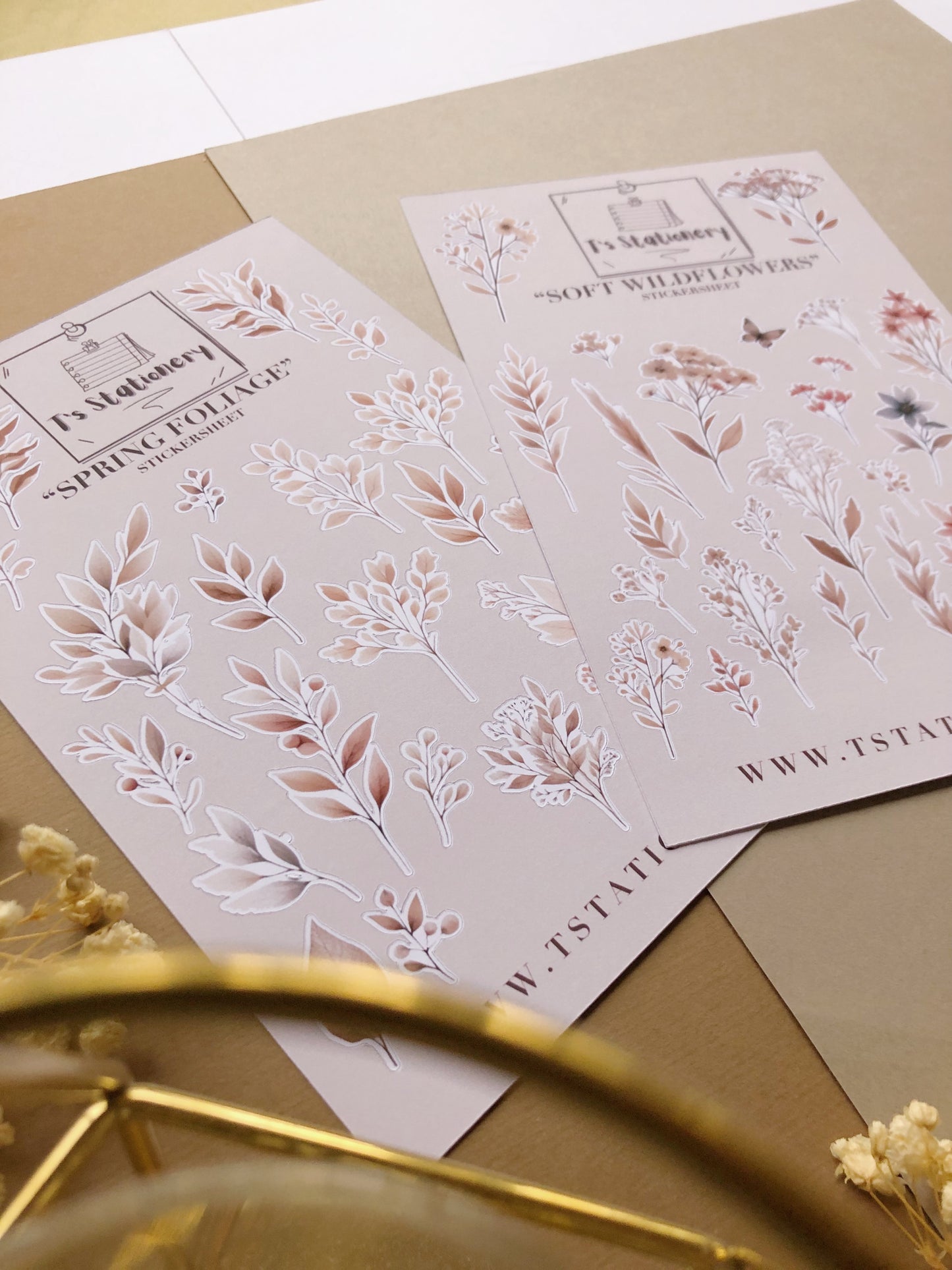 "Spring Foliage+Wildflowers" Sticker Sheet Set