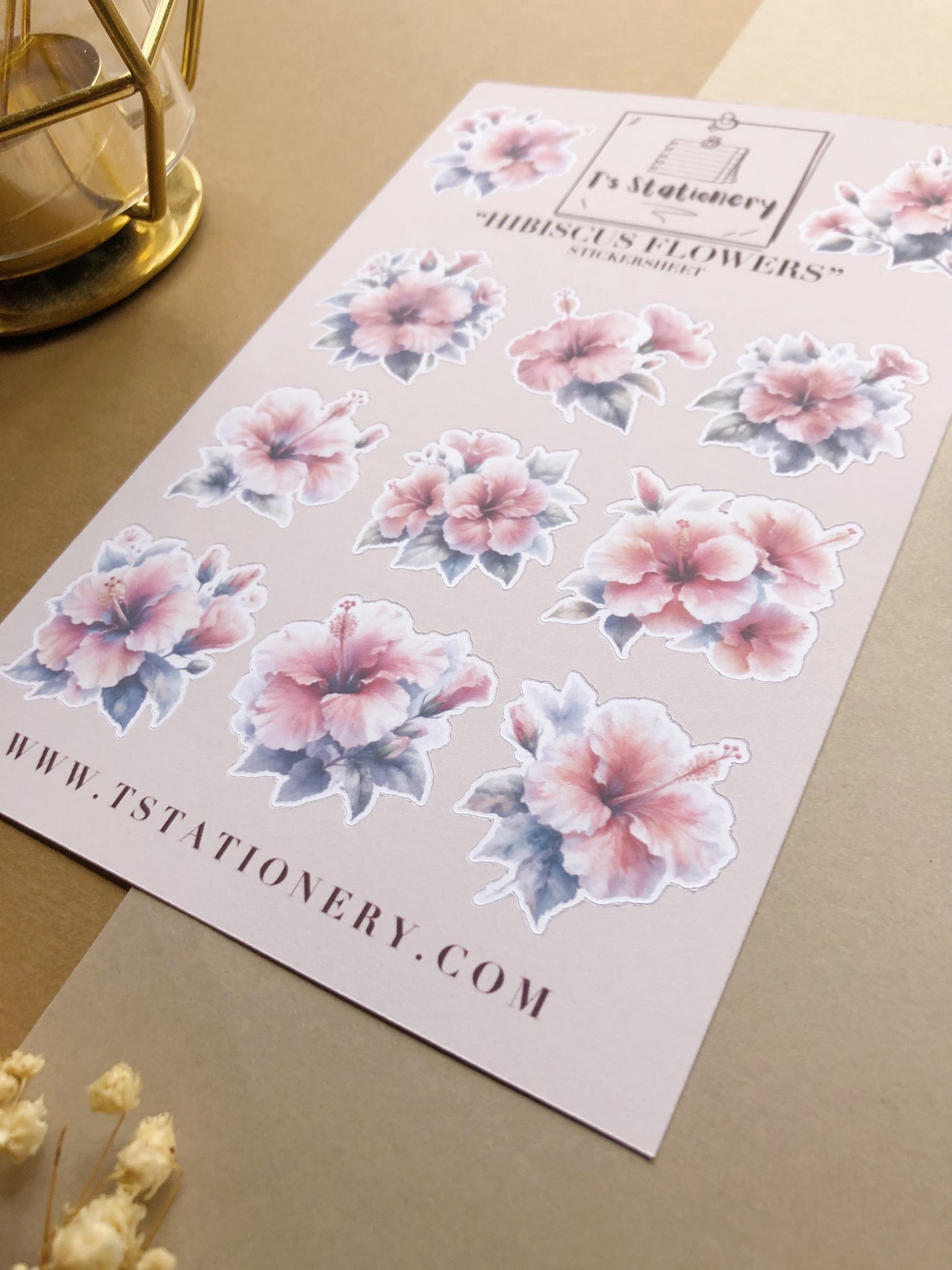 "Hibiscus Flowers" Sticker Sheet