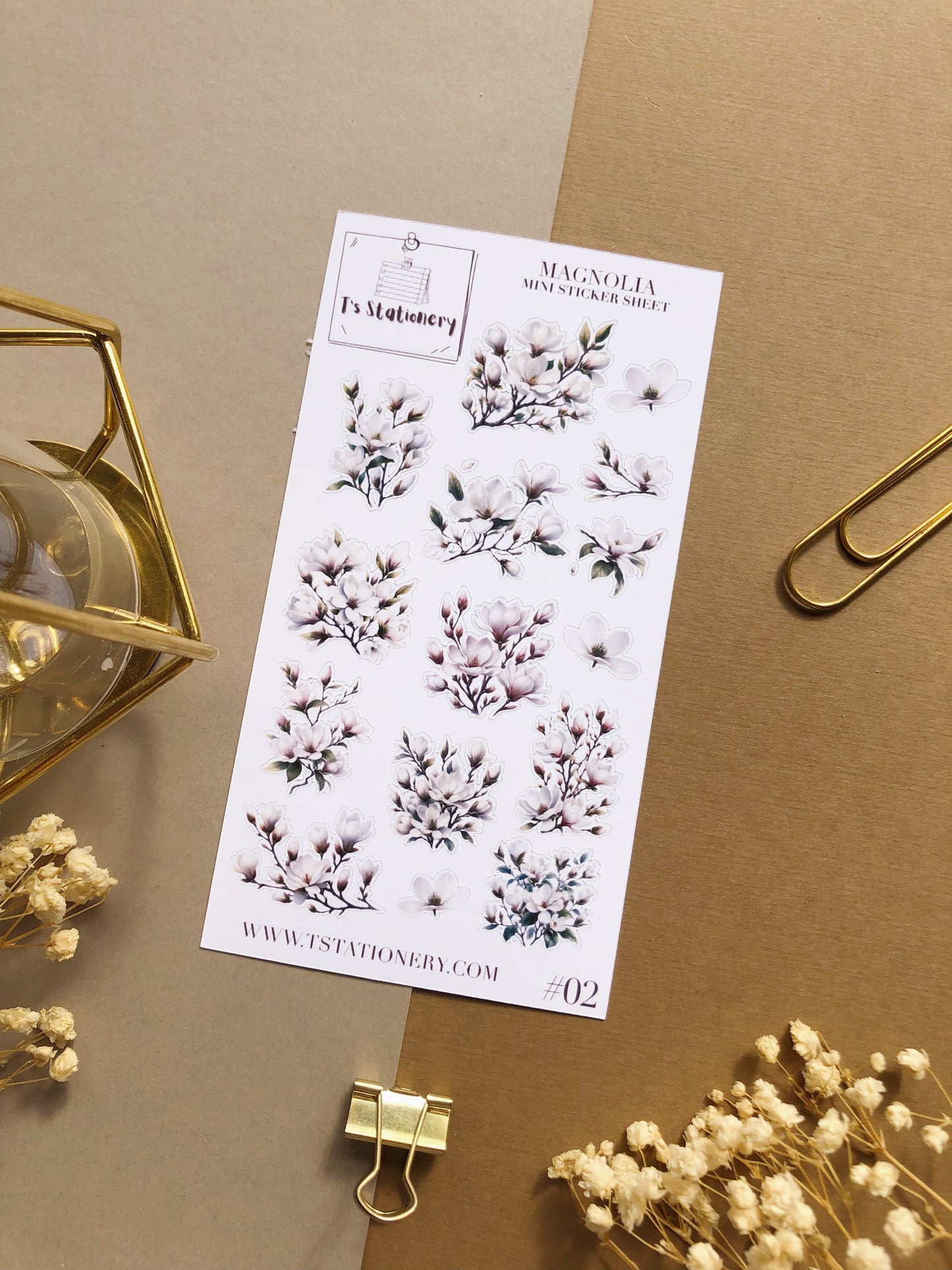 "Magnolia" Sticker Sheet Set Of 3