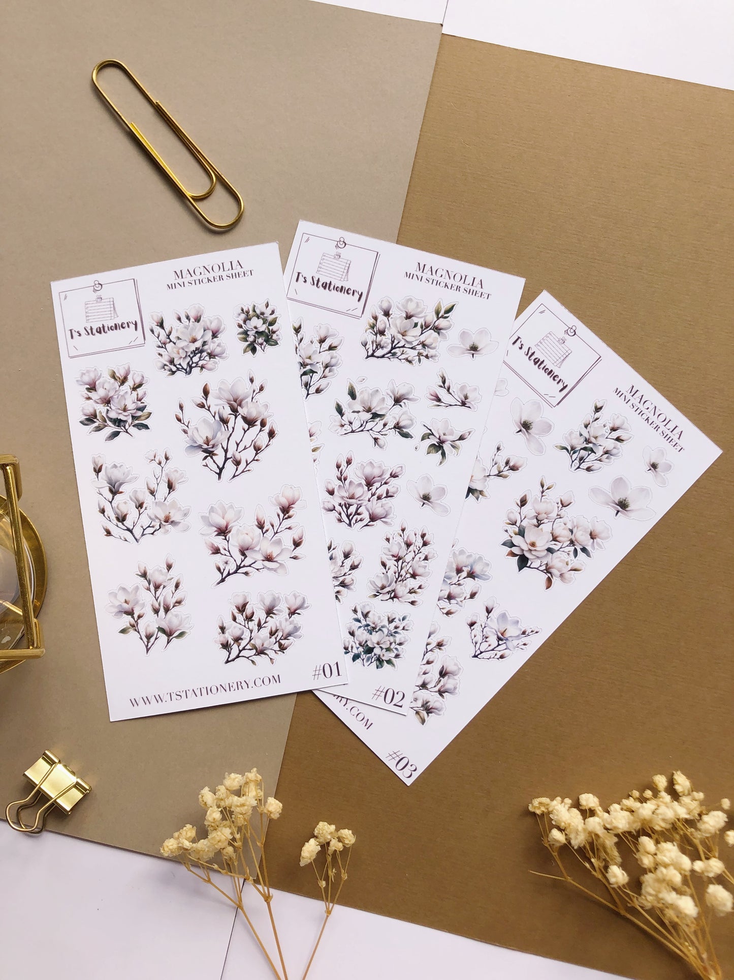 "Magnolia" Sticker Sheet Set Of 3