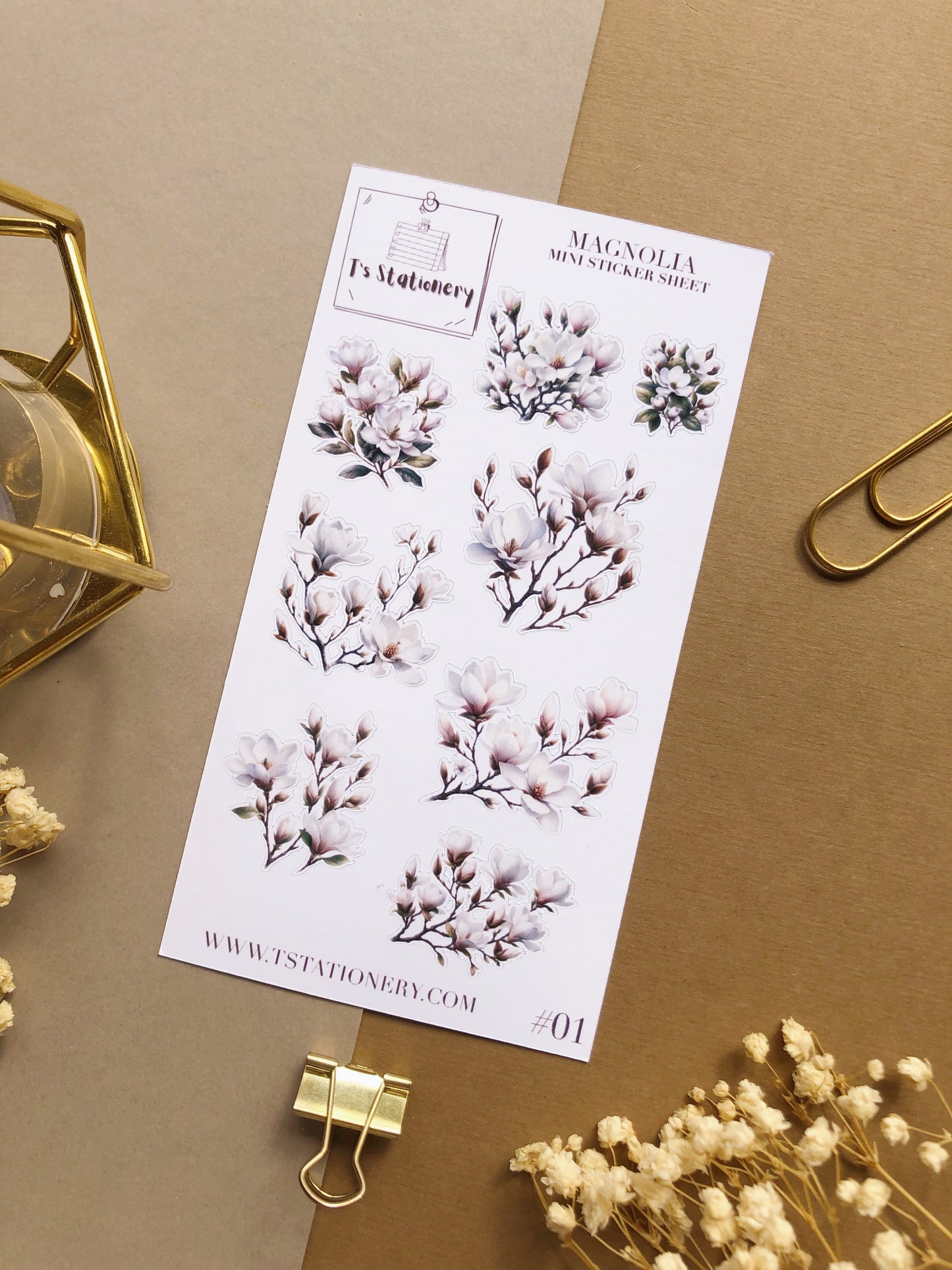 "Magnolia" Sticker Sheet Set Of 3