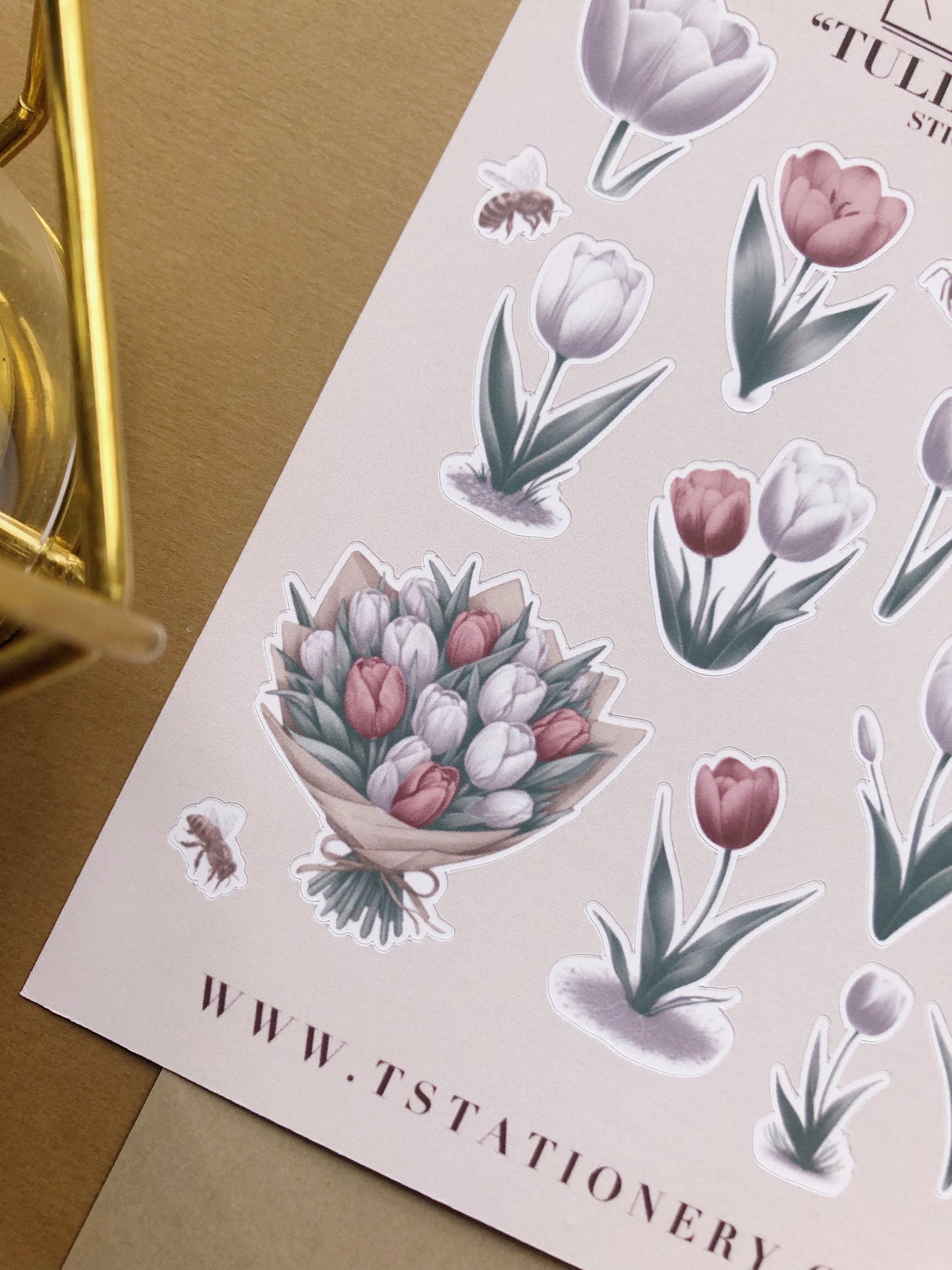 "Tulips 'n Bees" Sticker Sheet