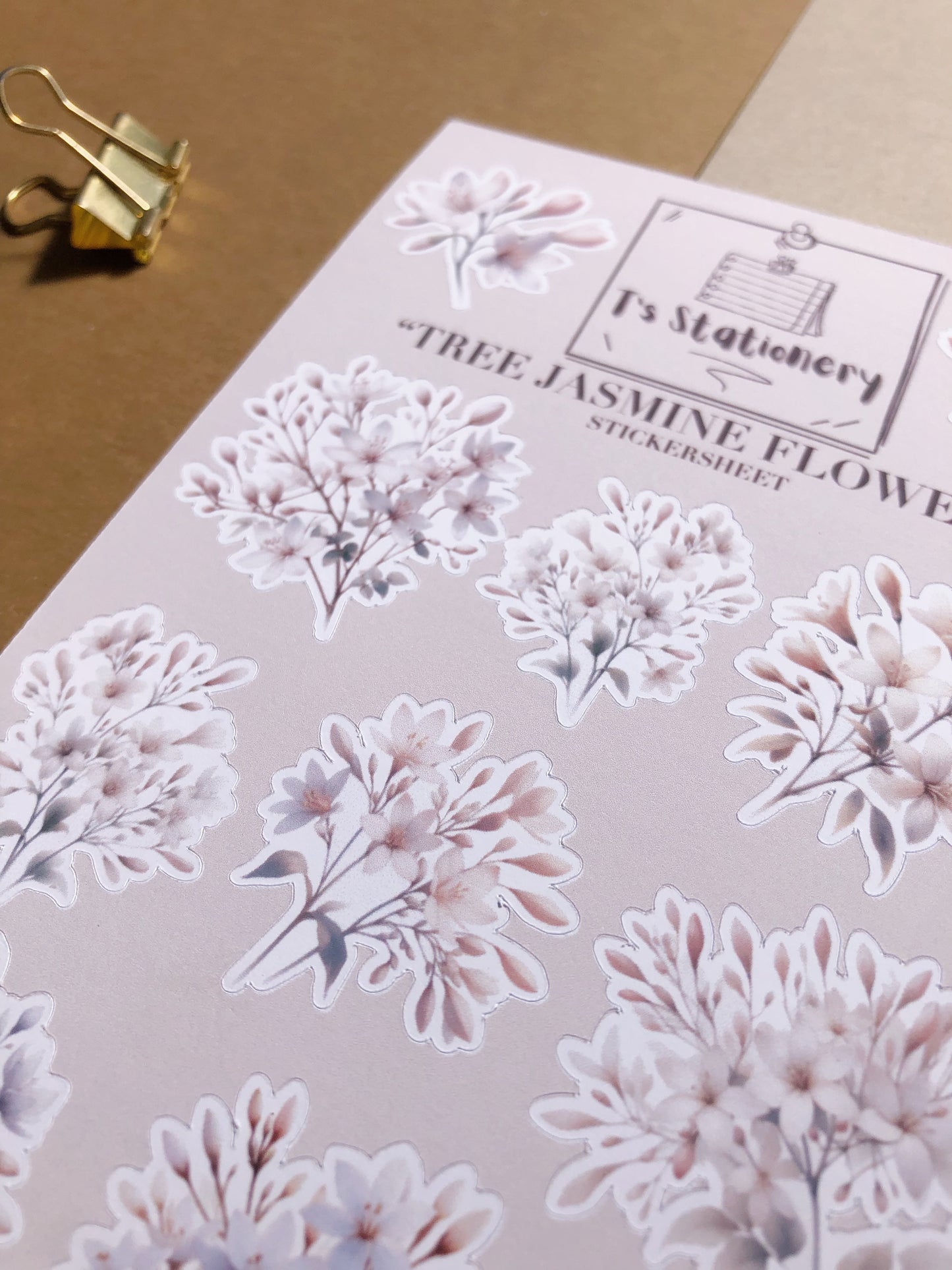 "Tree Jasmine (Cork Tree) Flower" Sticker Sheet
