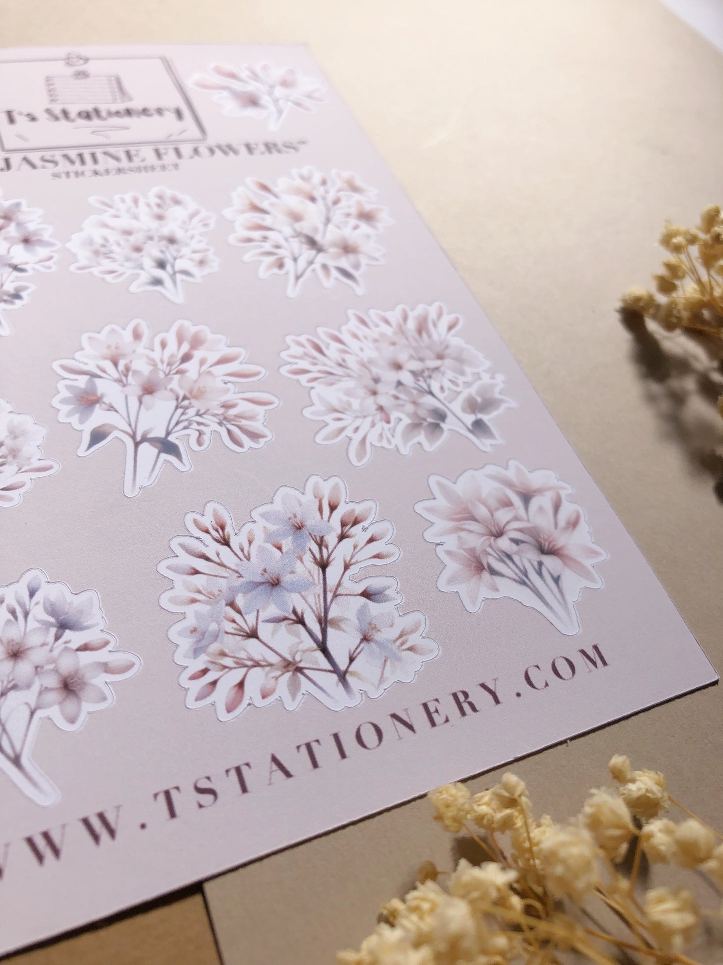 "Tree Jasmine (Cork Tree) Flower" Sticker Sheet