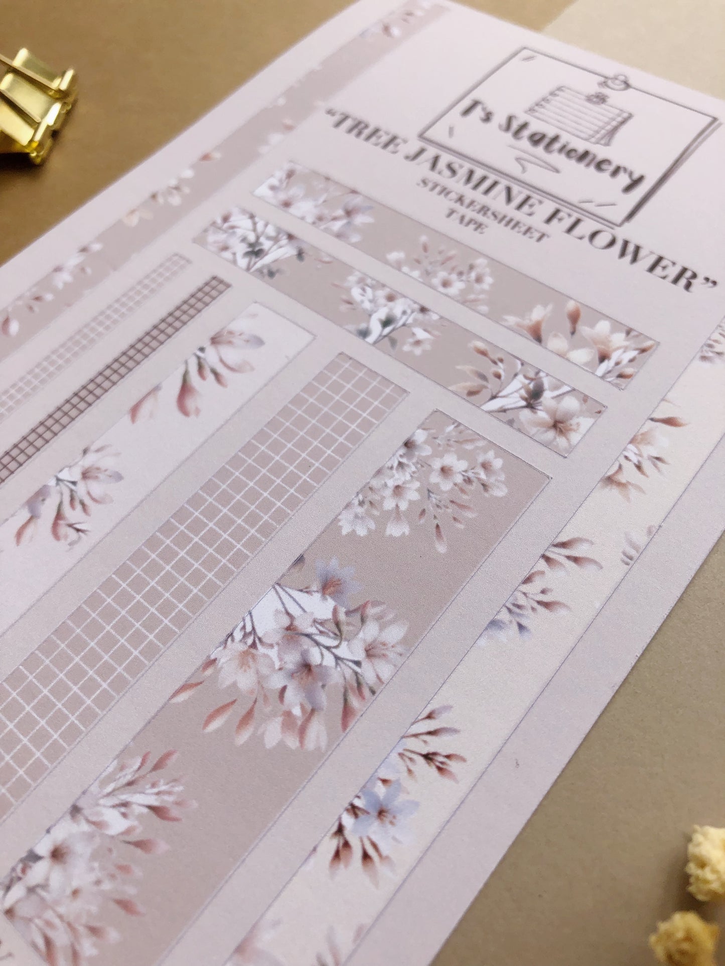 "Tree Jasmine Flower" Sticker Sheet Tape