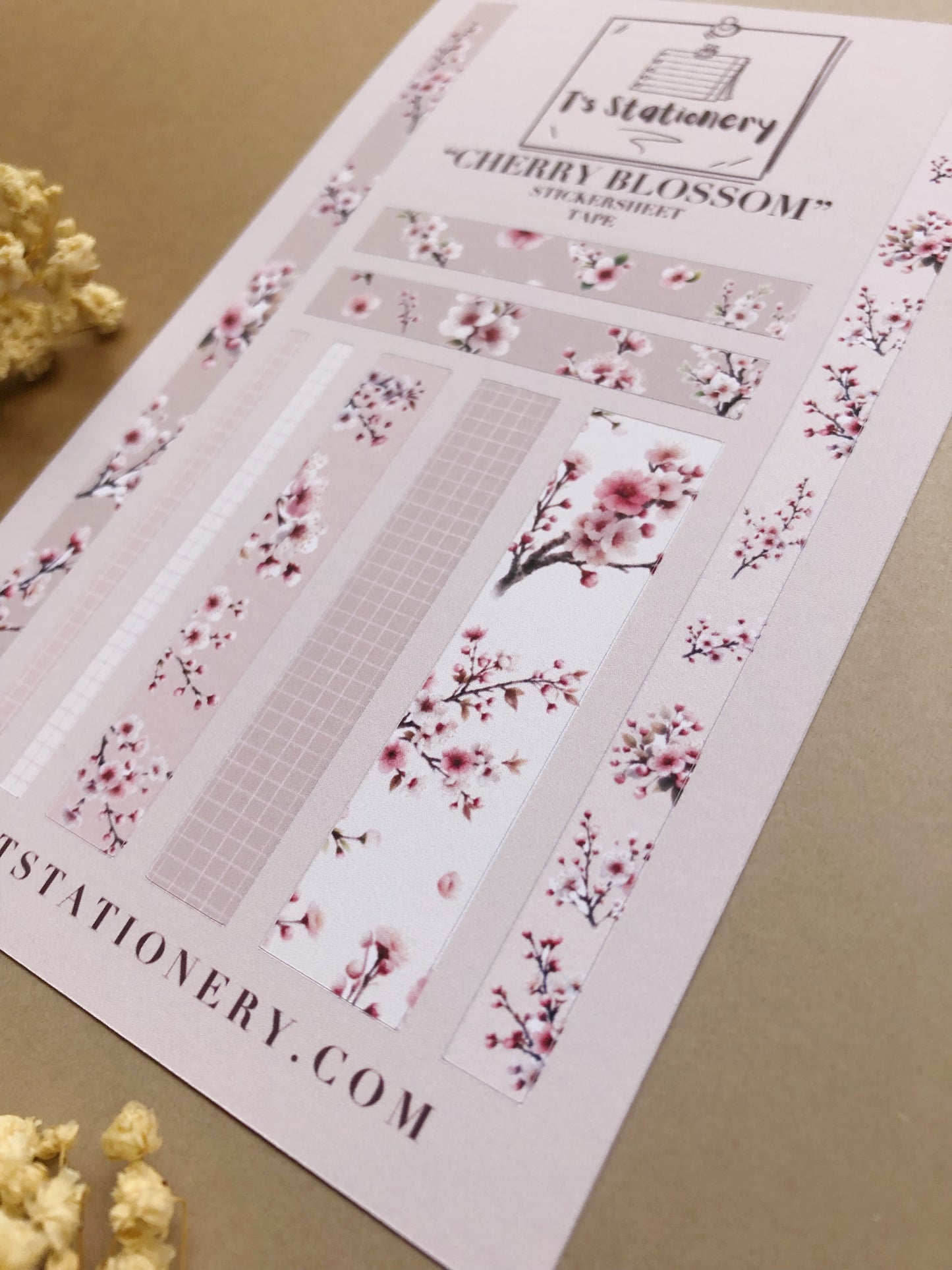 "Cherry Blossom" Sticker Sheet Tape