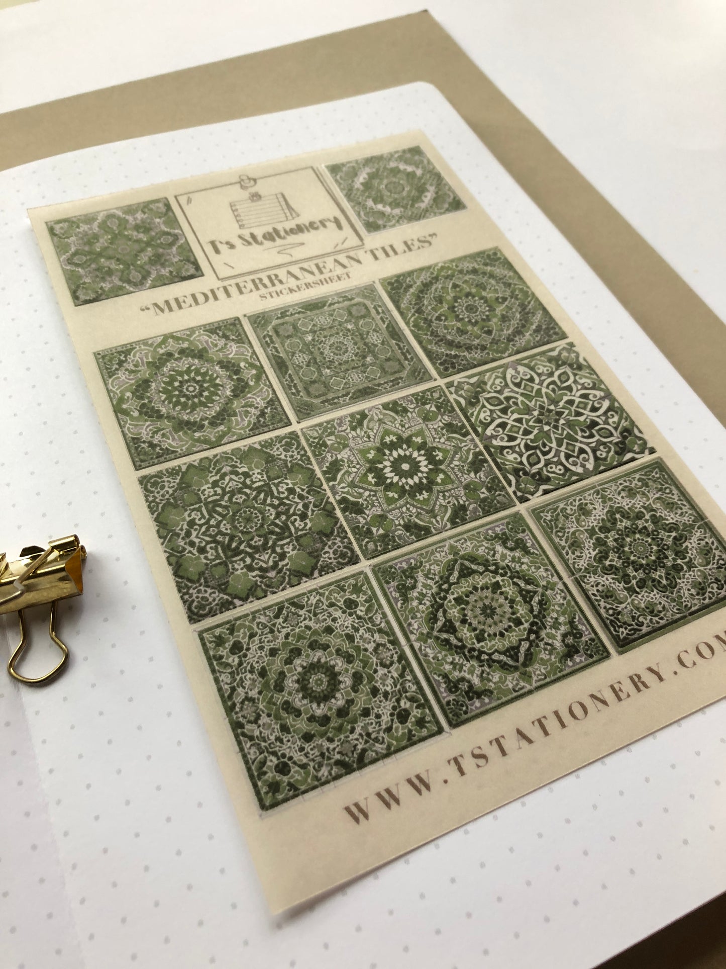 "Mediterranean Tiles" Sticker Sheet (WASHI)