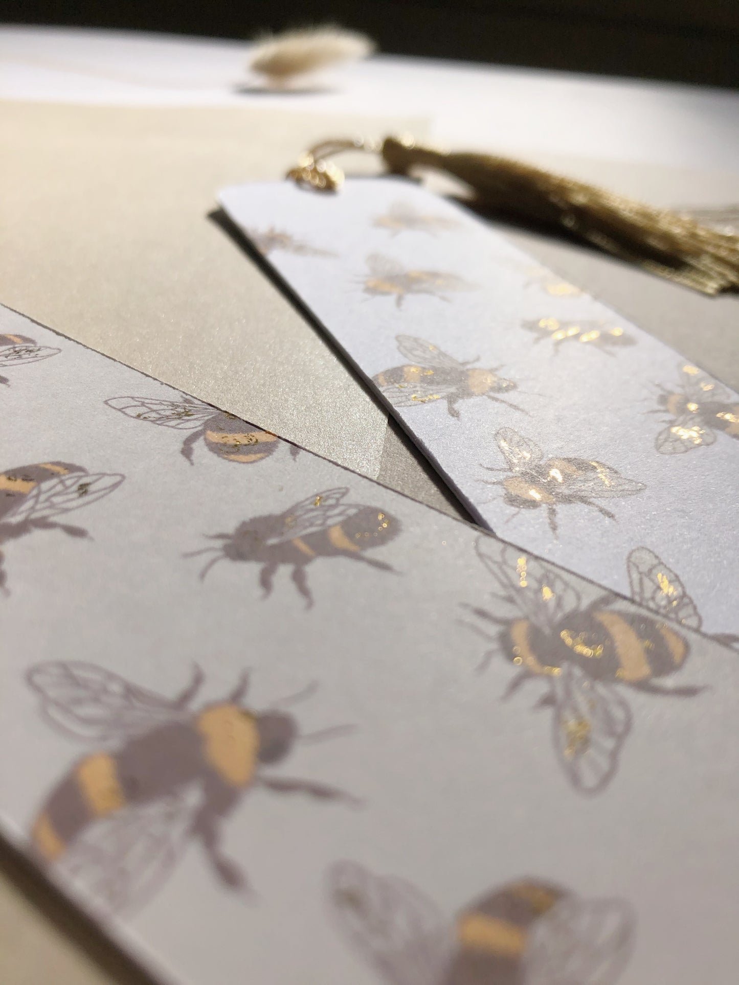 Gold Foiled Book Mark With Bees