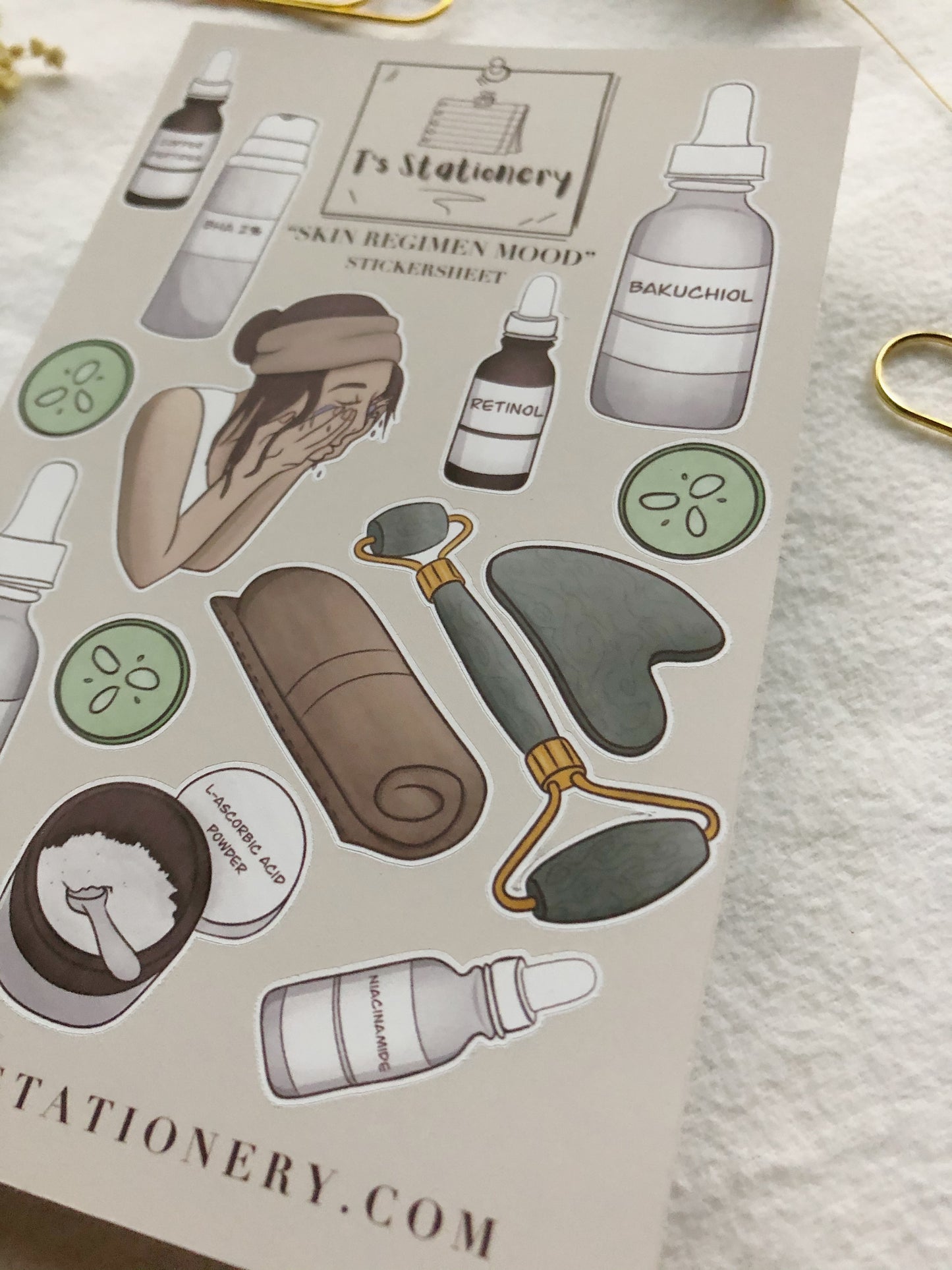 "Skin Regimen" Sticker Sheet