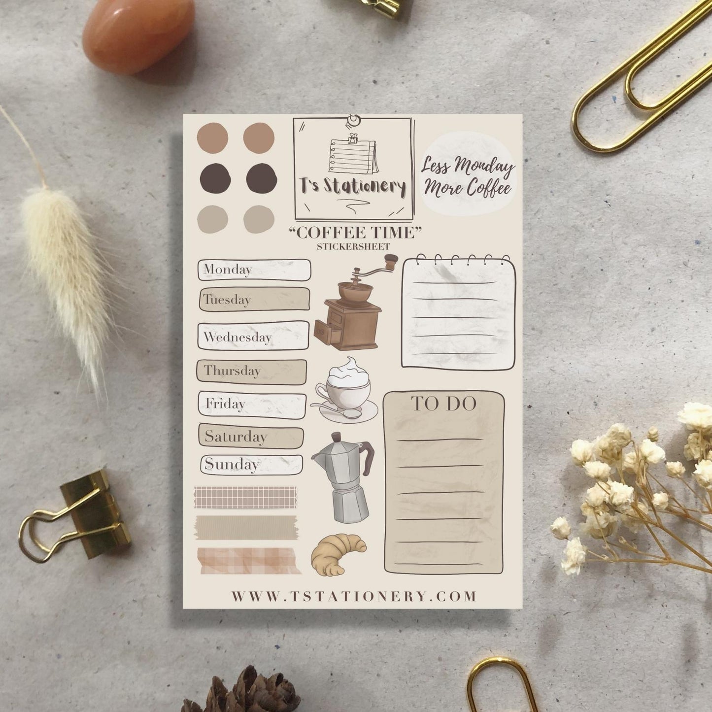 "Coffee Time" Planner Stickers